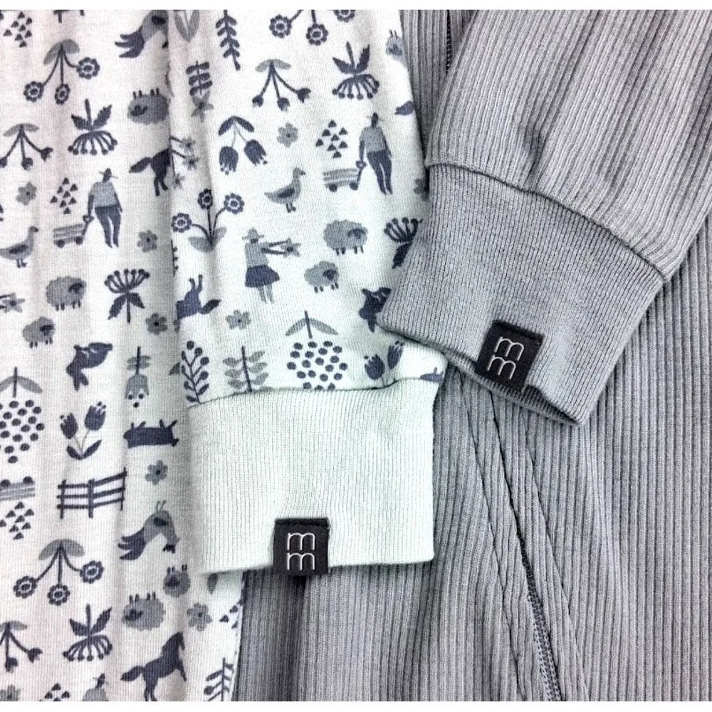 2 Modern Moments Soft Viscose Sleepers Unisex 2T Toddler Open Feet Gray Blue NEW